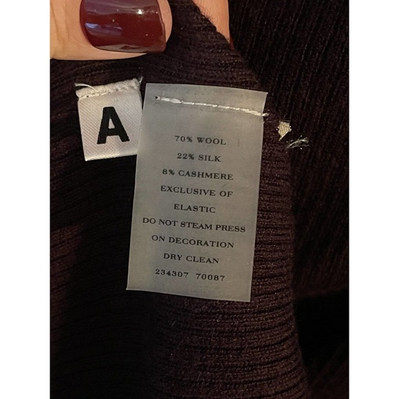 Ann Taylor Wool/ Silk/Cashmere Jeweled Sweater Deep Wine Women’s Size Medium - Picture 4 of 6